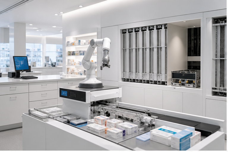 Hospital outpatient pharmacy automation scene